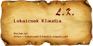 Lokaicsek Klaudia névjegykártya